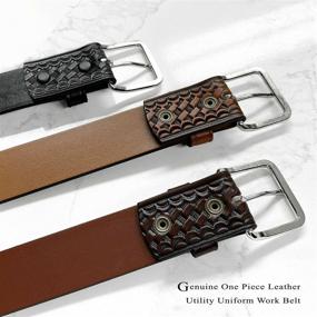 img 1 attached to Premium Basketweave Genuine Leather Utility Accessories: The Best Belts for Men's Uniforms