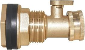 img 1 attached to Joywayus 3/4"GHT Female X 1"NPT Male Brass Bulkhead Water Tank Connector & Garden Hose Shut Off Valve Kit With Rubber Washers And Teflon Tape