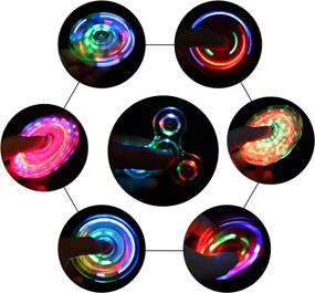 img 3 attached to 🔴 SCIONE LED Fidget Spinners Toy Gift for Kids, Sensory Fidget Toys for Toddlers, Glow in the Dark Toys - ADHD Anxiety Toys Stress Relief Reducer Hand Finger Spinners Return Gift and Prize for Kids