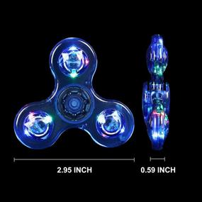 img 2 attached to 🔴 SCIONE LED Fidget Spinners Toy Gift for Kids, Sensory Fidget Toys for Toddlers, Glow in the Dark Toys - ADHD Anxiety Toys Stress Relief Reducer Hand Finger Spinners Return Gift and Prize for Kids
