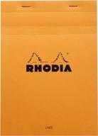 блокноты rhodia classic french paper: линейка с полями, оранжевые, 6 x 8 1/4 дюйма (16600c) логотип