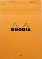 rhodia classic french paper pads: ruled with margin, orange, 6 x 8 1/4 inches (16600c) logo