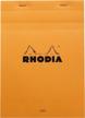 rhodia classic french paper pads: ruled with margin, orange, 6 x 8 1/4 inches (16600c) logo