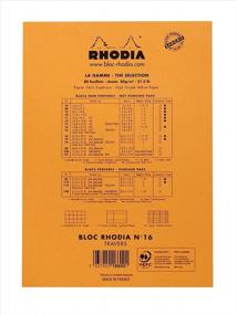 img 2 attached to Rhodia Classic French Paper Pads: Ruled With Margin, Orange, 6 X 8 1/4 Inches (16600C)