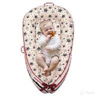 🌟 newborn lounger baby bed sleeper: portable, soft cotton & fiberfill infant bassinet for cosleeping - essential baby registry must-have (star) логотип