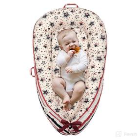 img 4 attached to 🌟 Newborn Lounger Baby Bed Sleeper: Portable, Soft Cotton & Fiberfill Infant Bassinet for CoSleeping - Essential Baby Registry Must-Have (Star)