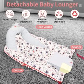 img 1 attached to 🌟 Newborn Lounger Baby Bed Sleeper: Portable, Soft Cotton & Fiberfill Infant Bassinet for CoSleeping - Essential Baby Registry Must-Have (Star)