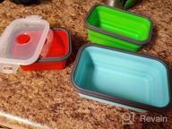 img 1 attached to Collapsible Silicone Food Storage Containers With Airtight Lids - CARTINTS 3-Pack Lunch Box Set Ideal For Travel And Camping - Space-Saving Reusable Silicone Bowls review by Justin Ewing