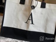 img 1 attached to Personalized Canvas Tote Bag For Women - Featuring Inner Zipper Pocket, Perfect Gift For Teachers, Friends, And Birthdays - BeeGreen Initial Design review by Sandro Pierce