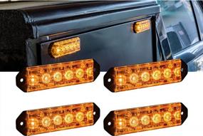 img 4 attached to SAE Class 1 PlanarFlash 6W Amber LED Strobe Light With 72 Flash Modes, Multi-Unit Sync, And Surface Mount - Ultra Flat Yellow Amber Emergency Grille Police Light For Trucks And Vehicles