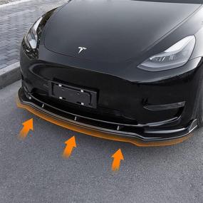 img 3 attached to Фронтальная обвеска бампера для Tesla Model Y "Fit Tesla Model Y Front Bumper Lip Kit Car Mods Spoilers For Tesla Model Y Accessories 2020 2021 2022 (Glossy Carbon Fiber Pattern)