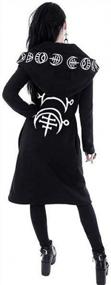 img 1 attached to TWGONE Women'S Plus Size Hooded Cardigan Jacket With Long Sleeves And Punk Moon Print - Black Cloak Style