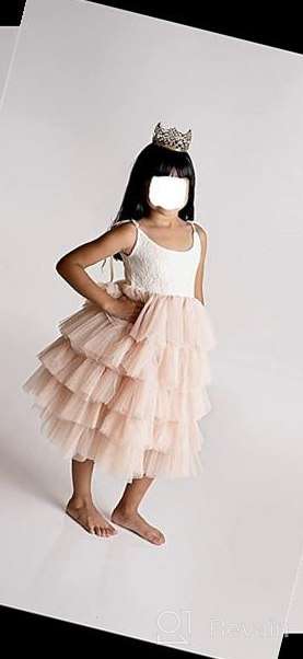 img 1 attached to Champagne Flower Strap Tiered Dresses for Girls' Clothing in Dresses review by Carrie Williams