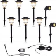 greenlighting 8-pack low voltage outdoor cast aluminum path stake & spot lights w/ transformer, control box & landscape wire logo