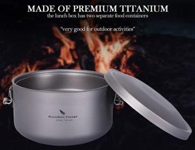 img 2 attached to Ultimate Outdoor Mess Kit: столовая из чистого титана Boundless Voyage с двухслойной миской для салата и лапши для индивидуальных путешественников и отдыхающих - A-Ti1095T