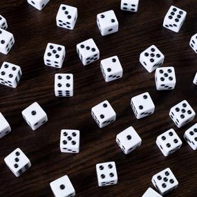 img 1 attached to 50 Or 100 Pack Of 16Mm Bulk White Six Sided Dice (D6) For Board Games, Casino Games & Tabletop RPGs