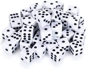 img 4 attached to 50 Or 100 Pack Of 16Mm Bulk White Six Sided Dice (D6) For Board Games, Casino Games & Tabletop RPGs