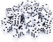 50 or 100 pack of 16mm bulk white six sided dice (d6) for board games, casino games & tabletop rpgs logo