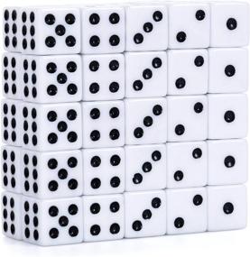 img 3 attached to 50 Or 100 Pack Of 16Mm Bulk White Six Sided Dice (D6) For Board Games, Casino Games & Tabletop RPGs