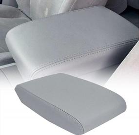 img 4 attached to SecosAutoparts Leather Center Console Lid Armrest Cover Gray Compatible With 2008-2013 Toyota Highlander