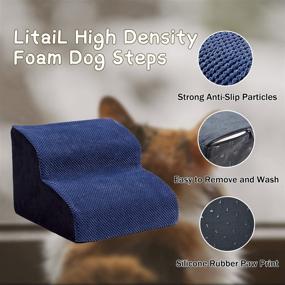 img 2 attached to 🐾 LitaiL High Foam Dog Ramps: Removable Stair Cover, Anti-Slip Design, Ideal for Pets with Joint Pain, Old Dogs, Cats, Overweight & Short-Legged Pets