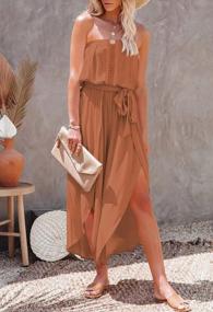img 3 attached to Women'S Strapless Tube Top Jumpsuit With Wide Leg Pants Waistband