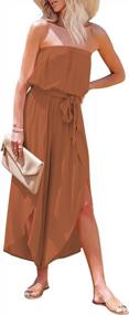 img 4 attached to Women'S Strapless Tube Top Jumpsuit With Wide Leg Pants Waistband