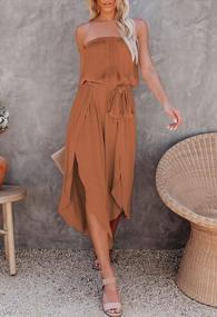 img 2 attached to Women'S Strapless Tube Top Jumpsuit With Wide Leg Pants Waistband
