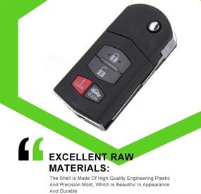 img 2 attached to 🔑 SCITOO Keyless Entry Remote Key Fob Uncut Replacement, 4 Buttons - Fits Mazda 5 CX-9 2010, Mazda 3 RX-8 2005, FCC ID: 4238A-41525 KPU41788