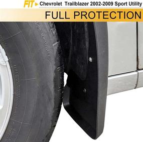 img 2 attached to 🚗 Premium Set of Front and Rear Mud Flaps Splash Guard Replacements for Chevrolet Trailblazer 2002-2009 Sport Utility Vehicles