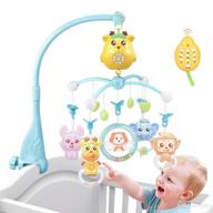 🔵 caterbee baby crib mobile toy: lights, music, projection, remote, pack and play (blue-rechargeable mode) логотип