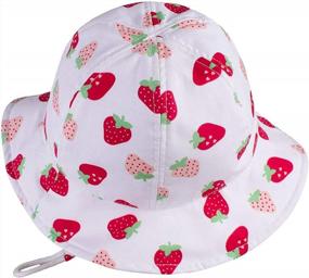 img 3 attached to Protective And Cute: HOOLCHEAN Baby Girls UPF 50+ Strawberry Sun Hat In Red (6-12 Months)