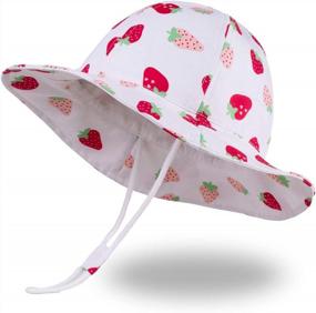 img 4 attached to Protective And Cute: HOOLCHEAN Baby Girls UPF 50+ Strawberry Sun Hat In Red (6-12 Months)