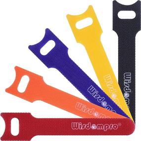 img 4 attached to 🔗 50 Pack of 4 Inches Hook and Loop Cable Ties - Self-Gripping Fastening Cord Straps by Wisdompro: Reusable, Durable Functional Ties for Organizing Cords in Home, Office, Workspace