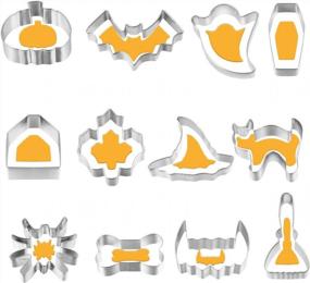 img 4 attached to BESTONZON 12Pcs Halloween Cookie Cutter Set, Stainless Steel Cake Biscuit DIY Molds Cutters Ghost Pumpkin Cookies Cutters For Kitchen Baking Halloween Party Decorations