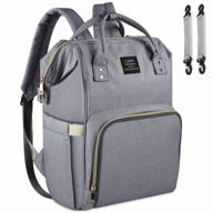 ticent land gray diaper bag backpack for mom & dad - large capacity baby nappy organizer with compact toddler bookbag logo