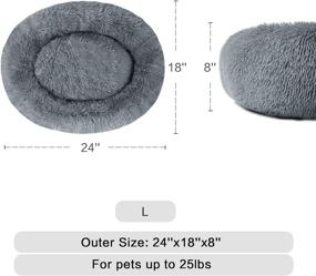 img 3 attached to 🐶 Anxiety Dog Bed and Grey Dog Calming Bed - Comfy Donut Cuddler Pet Bed for Improved Sleep, Orthopedic Relief, and Waterproof Bottom