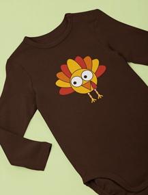 img 1 attached to Cute Gobble Turkey Face Baby Bodysuit For Your Little One'S First Thanksgiving - Ideal For Baby Boy Or Girl Outfit