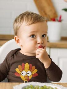 img 3 attached to Cute Gobble Turkey Face Baby Bodysuit For Your Little One'S First Thanksgiving - Ideal For Baby Boy Or Girl Outfit