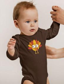 img 4 attached to Cute Gobble Turkey Face Baby Bodysuit For Your Little One'S First Thanksgiving - Ideal For Baby Boy Or Girl Outfit