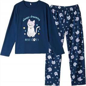 img 4 attached to Cute And Comfortable Bunny Pajama Sets For Girls: Long Sleeve Cotton Sleepwear Clothes By Vopmocld