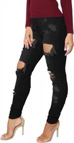 img 3 attached to Women'S Slim Fit Ripped Boyfriend Jeans Distressed Denim Pants Stretchy Skinny Jeans
