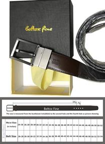 img 3 attached to Beltox Leather Reversible Rotated Box（Black Men's Accessories : Belts