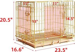 img 3 attached to 🐶 HOMEY PET INC Gold Color Dog Crate: Stylish and Versatile with Optional Floor Grid (24" W/ Grid)