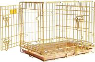 🐶 homey pet inc gold color dog crate: stylish and versatile with optional floor grid (24" w/ grid) логотип