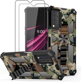 img 4 attached to 📱 Jusy T-Mobile Revvl V+ 5G Case - Camouflage Design, Full Protection Shockproof Case with Kickstand, Includes 2 Screen Protectors for Revvl V Plus - Ideal for Men