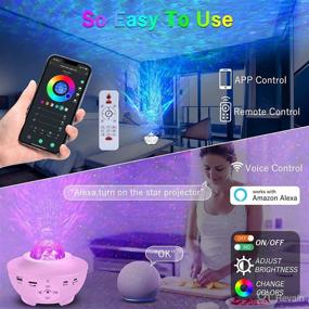 img 2 attached to 🌟 Transform Your Bedroom with the Smart Star Projector: Alexa-Compatible, 16 Million Colors, Timer/Remote/Bluetooth Speaker, Room Decor for Kids & Adults!