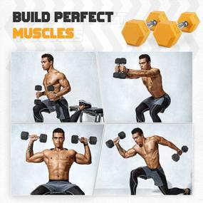 img 3 attached to Get Fit With Portzon: 8 Color Anti-Slip Hex Dumbbell Set, Perfect For Any Home Gym