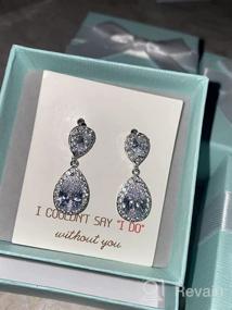 img 5 attached to Earrings Bridesmaids Zirconia Teardrop Anniversary Girls' Jewelry