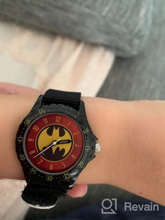 img 1 attached to Batman Kids' BAT5036 Time-Teaching Batman Watch: Black Canvas Band Edition review by Stephen Vasquez